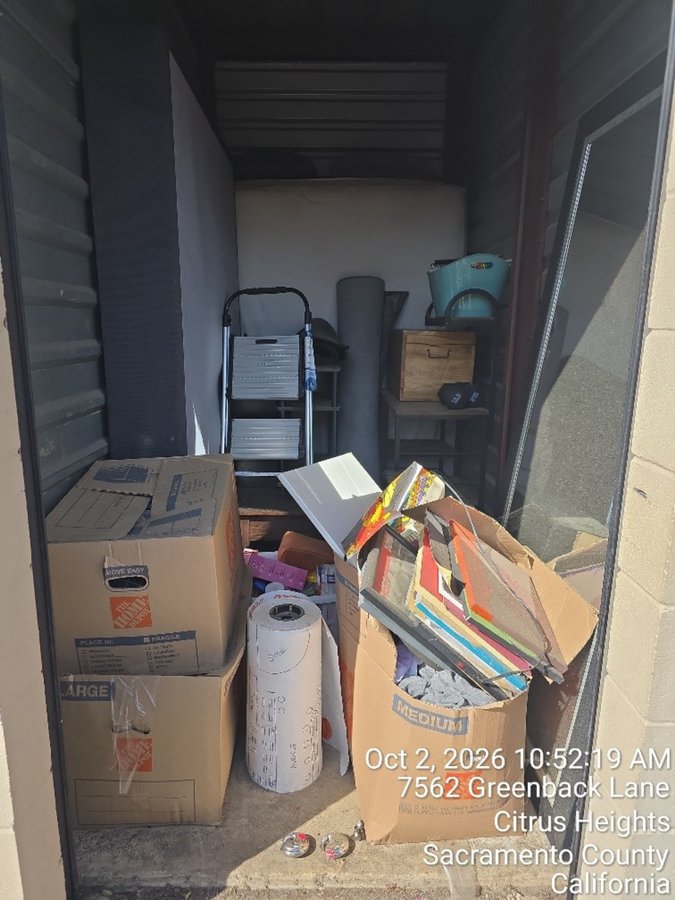 5 x 10 storage unit in Citrus Heights, CA
