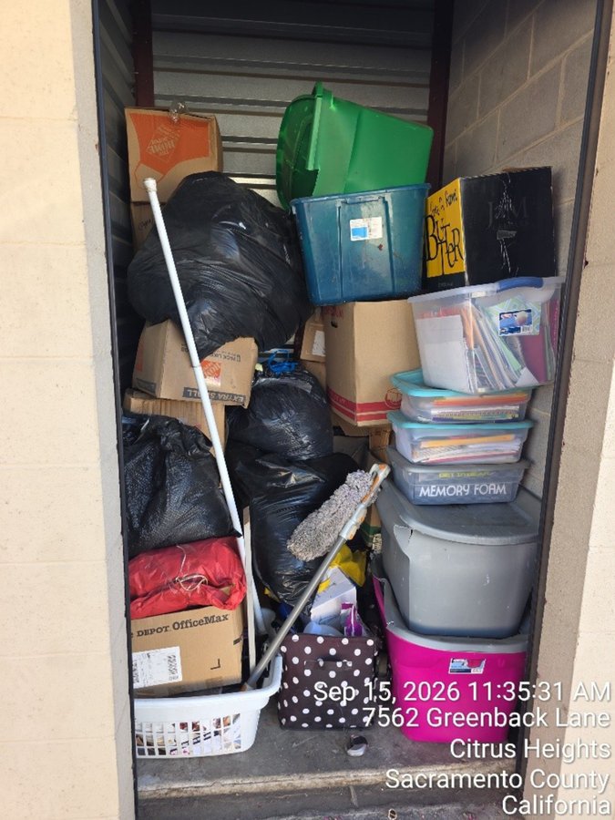 5 x 5 storage unit in Citrus Heights, CA